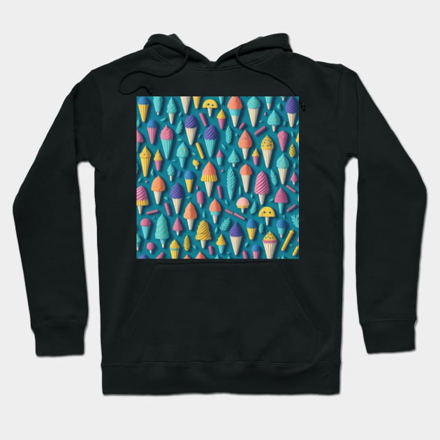 Colorful Ice Cream Patterns Hoodie by Stylish Dzign